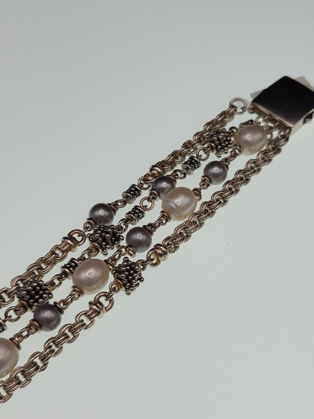 Michael Dawkins Starry Night Silver & Pearl Bracelet - Picture 2 of 8